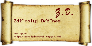 Zámolyi Dénes névjegykártya